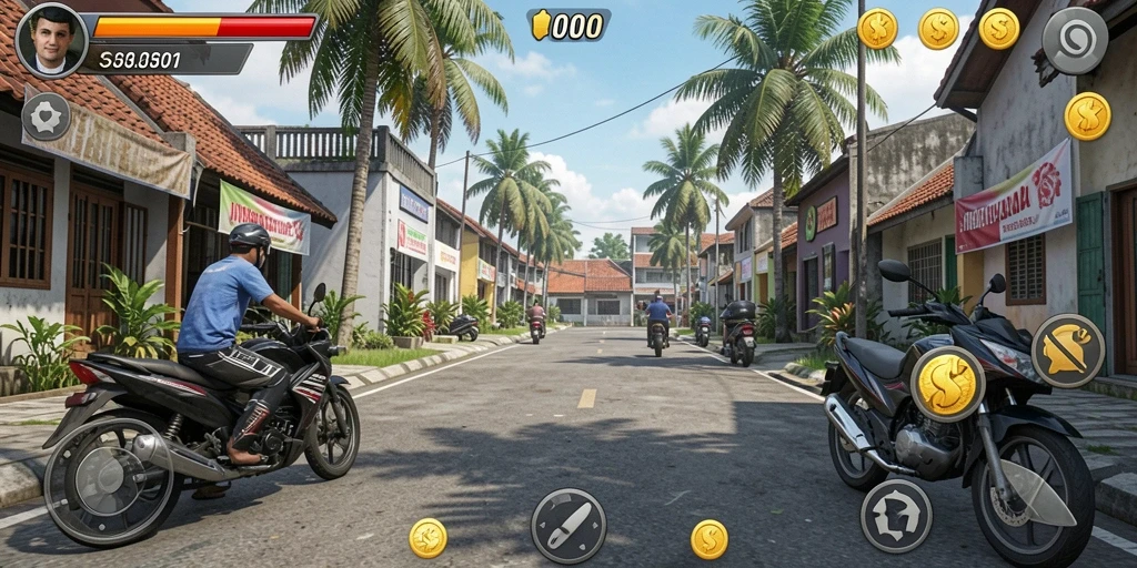 Karakter unik dan beragam item upgrade.