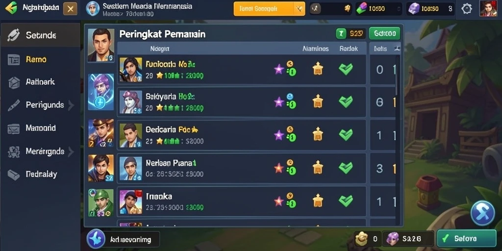 Pengaturan game yang mudah dan intuitif.